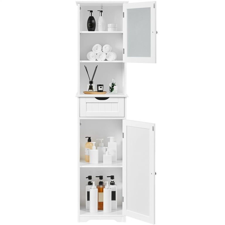 Topeakmart Bathroom/Kitchen Wall Cabinet, Storage Cupboard White Topeakmart Bathroom/Kitchen Wall Cabinet, Storage Cupboard White