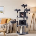 thumbnail image 1 of Yaheetech 68.9'' Large Cat Tree Tower Cat House with 2 Condos and Scratching Post, Dark Gray, 1 of 12