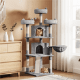 thumbnail image 1 of Yaheetech 69'' Large Cat Tree Tower with 2 Condos and Scratching Post, Light Gray, 1 of 10