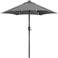 thumbnail image 1 of Yaheetech 7.5FT Outdoor Patio Umbrella with 6 Ribs and 18 LED Solar Lights, Gray, 1 of 7