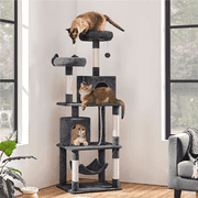 Yaheetech 70.5" H Multi Level Cat Tower with 5 Scratching Posts, Dark Gray