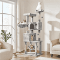 thumbnail image 1 of Yaheetech 73in Multilevel Large Cat Tree Scratching Post Tower with Condos & Basket & Hammock Light Gray, 1 of 10