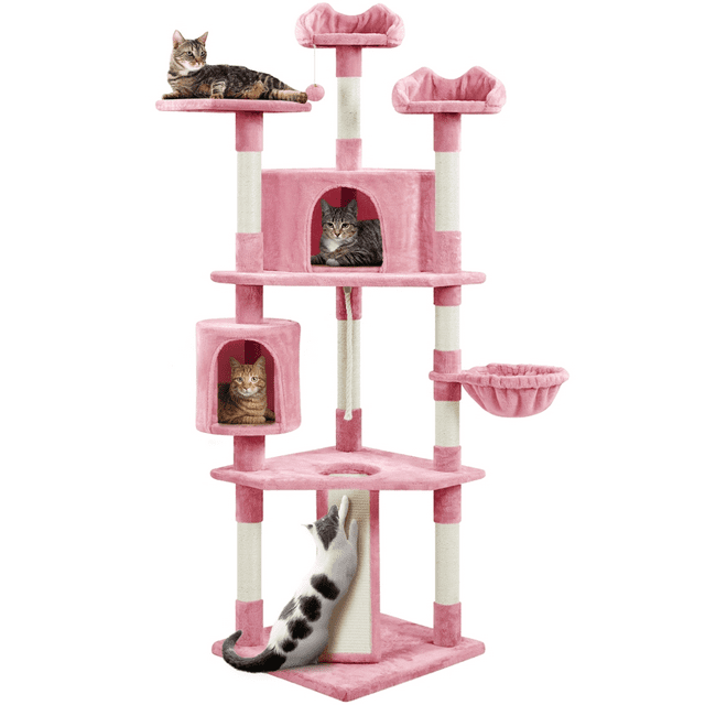 Topeakmart 79'' Multilevel Cat Tree Tower with 2 Condos & Basket ...
