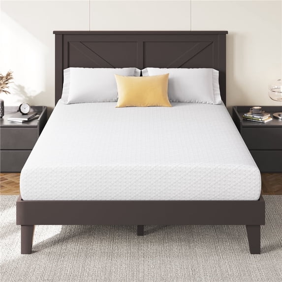 Topeakmart 8 Inch Full Size Gel Memory Foam Mattress, Medium Firm, Green Tea Infused