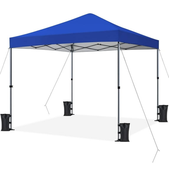 Topeakmart 8x8 ft Pop Up Canopy Tent with Height-adjustable Canopy for Party, Blue