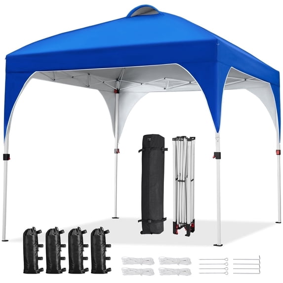 Topeakmart 8x8ft Pop Up Canopy Tent with Roller Bag, Blue