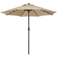 thumbnail image 1 of Yaheetech 9ft Solar LED Lighted Patio Umbrella with 8 Ribs Tilt and Crank Tan, 1 of 14