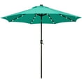 thumbnail image 1 of Topeakmart 9ft Solar LED Lighted Patio Umbrella with 8 Ribs Tilt and Crank Turquoise, 1 of 9