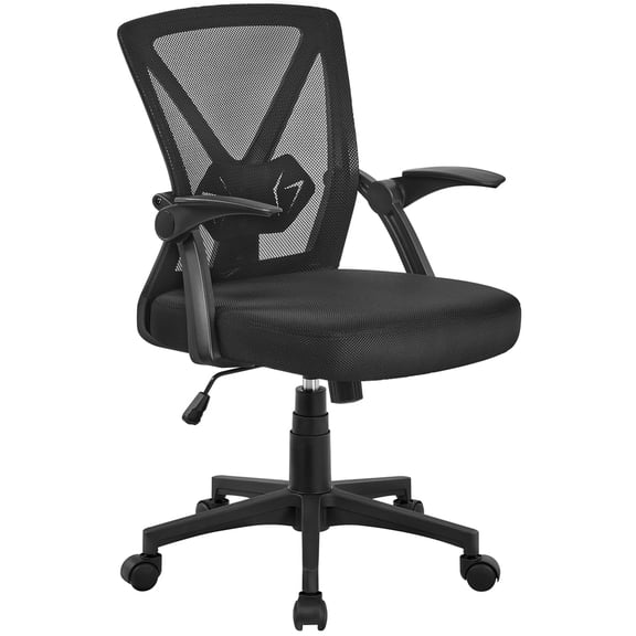 Topeakmart Adjustable Ergonomic Mesh Office Chair with 90° Flip-up Armrests for Home Office, Black