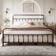 thumbnail image 1 of Yaheetech Metal Bed Frame with High Headboard and Footboard, King, Bronze, 1 of 9