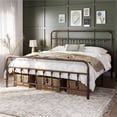 thumbnail image 1 of Yaheetech Metal Bed Frame with High Headboard and Footboard, Bronze, King,, 1 of 7