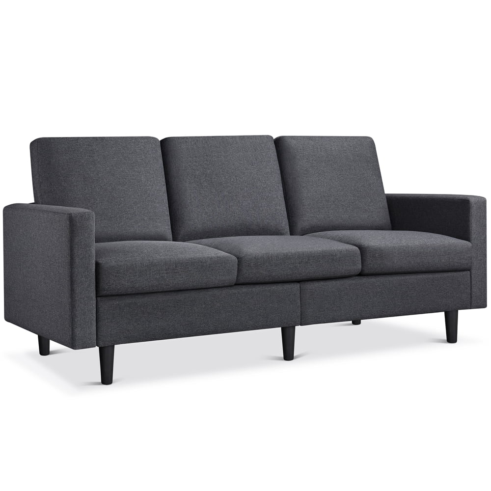 Topeakmart Contemporary 3Seater Sofa Linen Fabric Upholstered Couch