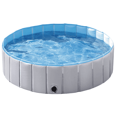 Topeakmart Foldable Pet Swimming Pool PVC Water Pond for Dogs/Cats/Kids, Gray, L, 47.2''
