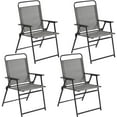 thumbnail image 1 of Topeakmart Folding Patio Dining Chairs with Armrests for Garden, Yard, Lawn, Set of 4, Gray, 1 of 6