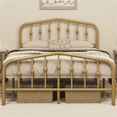 thumbnail image 1 of Topeakmart Metal Bed with Arched Headboard and Footboard, Antique Gold, Full, 1 of 8