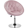 thumbnail image 1 of Yaheetech Round Swivel Tufted Back Accent Chair for Bedroom, Pink, 1 of 11