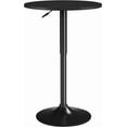 thumbnail image 1 of Topeakmart Height Adjustable Round Pub Table Counter Bar Height MDF Top Table 360° Swivel Bar Tables Tall Cocktail Tables Bistro Table, Full Black, 1 of 9