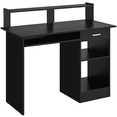 thumbnail image 1 of Yaheetech Home Office Computer Desk Laptop Table with Drawers Storage Shelf Keyboard Tray Black, 1 of 7