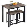 thumbnail image 1 of Topeakmart Industrial 3-Piece Dining Table & Chair Set, Drift Brown, 1 of 13