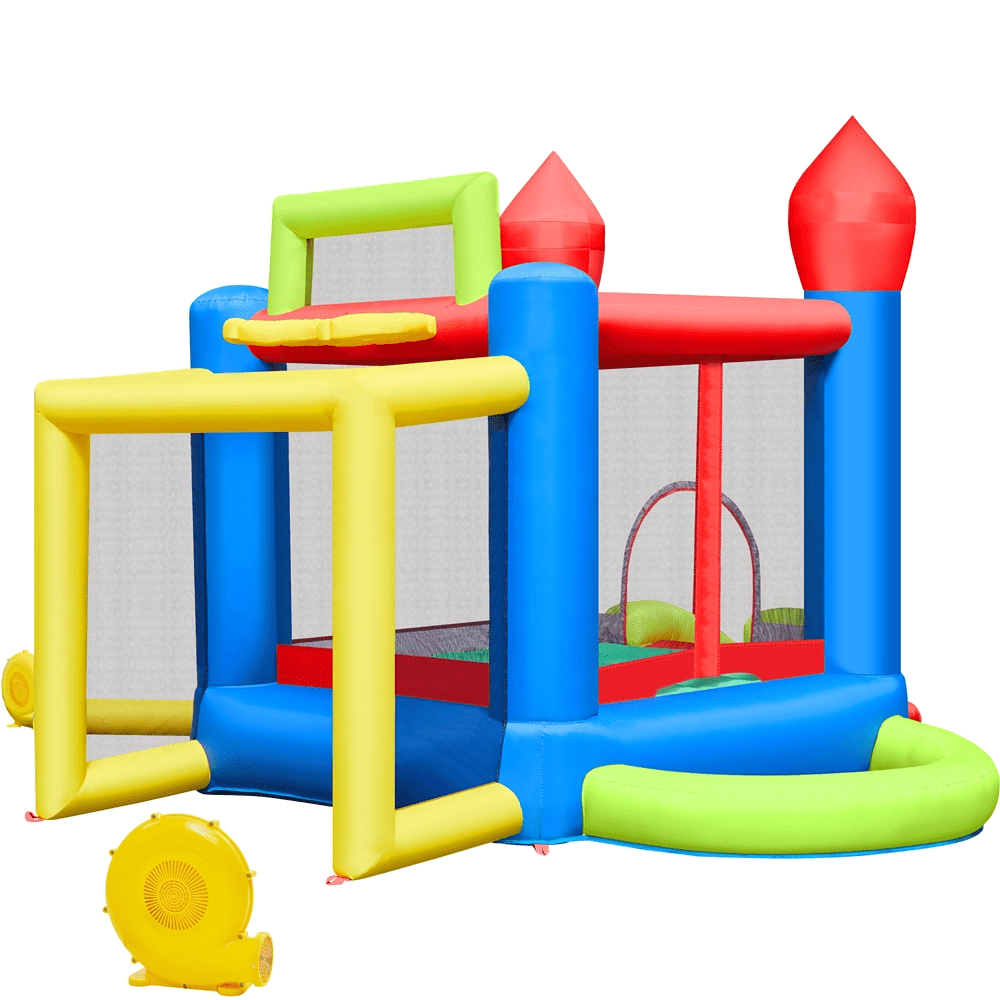 Topeakmart Inflatable Bounce House with Ball Pit and Basketball Hoops