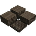 thumbnail image 1 of Topeakmart Interlocking Wood Flooring Tiles for Patio Garden, Pack of 27, Black, 1 of 8