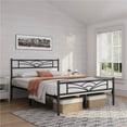 thumbnail image 1 of Topeakmart Metal Full Size Platform Bed with Cloud-inspired Design Headboard, Black, 1 of 7