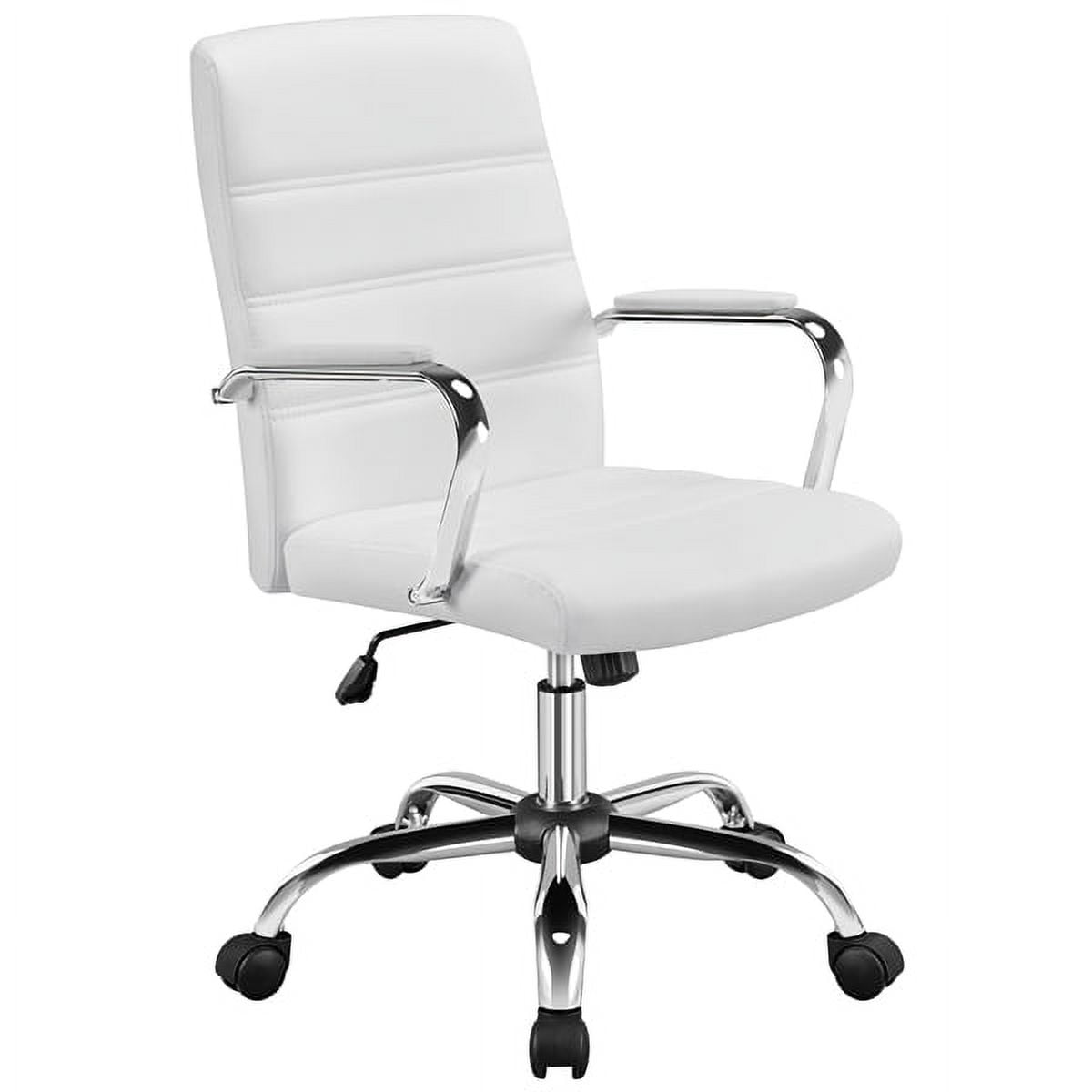 Topeakmart Ergonomic MidBack PU Leather Office Chair, Adjustable Arms