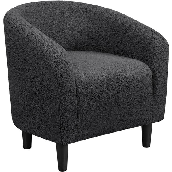 Topeakmart Modern Upholstered Boucle Accent Club Chair for Living Room, Dark Gray