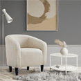 thumbnail image 1 of Yaheetech Modern Upholstered Boucle Armchair for Living Room, Ivory, 1 of 7