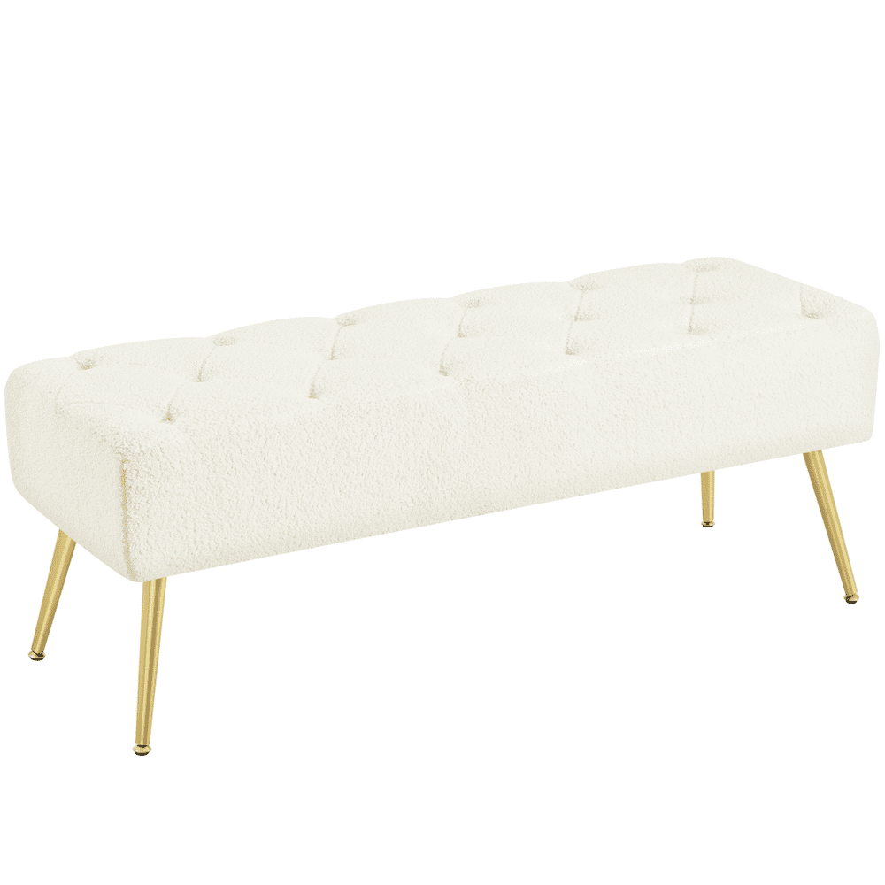 Topeakmart Modern Upholstered Ottoman Footrest Stool Button Tufted with