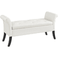 thumbnail image 1 of Yaheetech Multifunctional Faux Leather Storage Bench with Rolled Armrests, White, 1 of 11