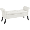 thumbnail image 1 of Topeakmart Multifunctional Faux Leather Storage Bench with Rolled Armrests, White, 1 of 11
