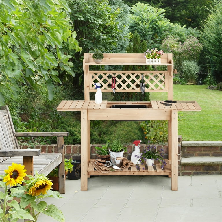 Topeakmart Natural Fir Potting Bench