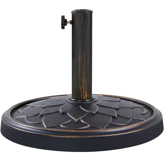 Yaheetech Outdoor Umbrella Base Stand with Flower Petal Pattern, Bronze