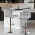 thumbnail image 1 of Topeakmart PU Leather Swivel Bar Stools with Adjustable Height and Footrest, Set of 4, Light Gray, 1 of 7
