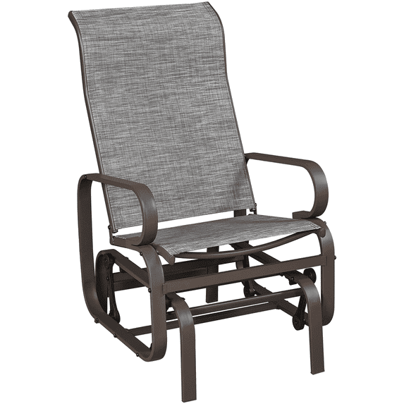 Yaheetech Patio Swing Single Glider Chair with Sling Fabric for Balcony Porch, Gray