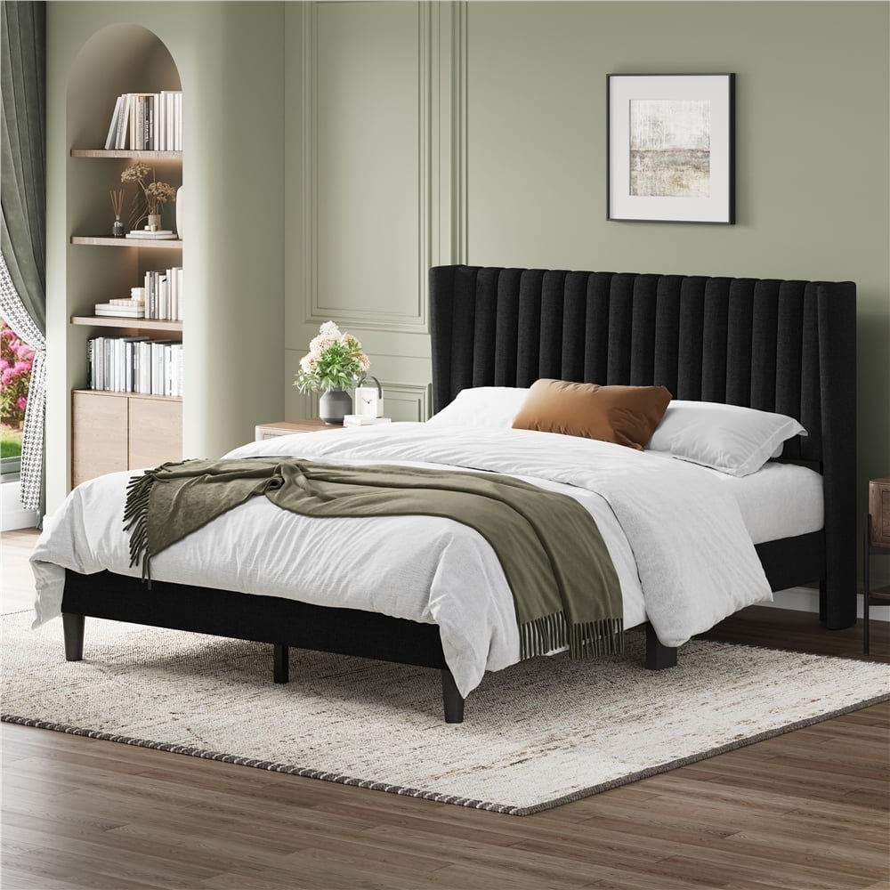 Allewie Upholstered Full Size Platform Bed Frame with