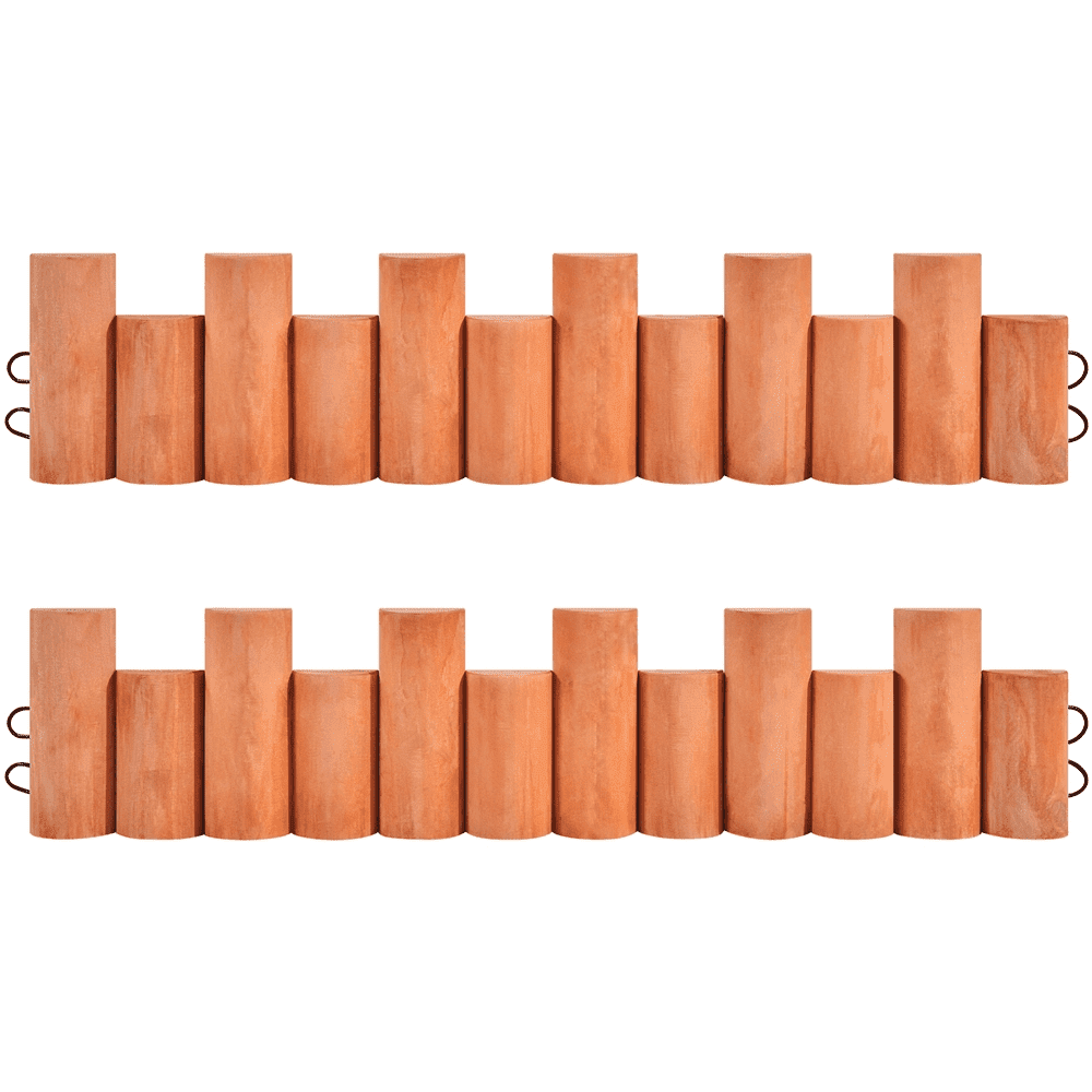 Yaheetech Set of 2 Outdoor Wooden Short Fence for Decorative Garden, Brown