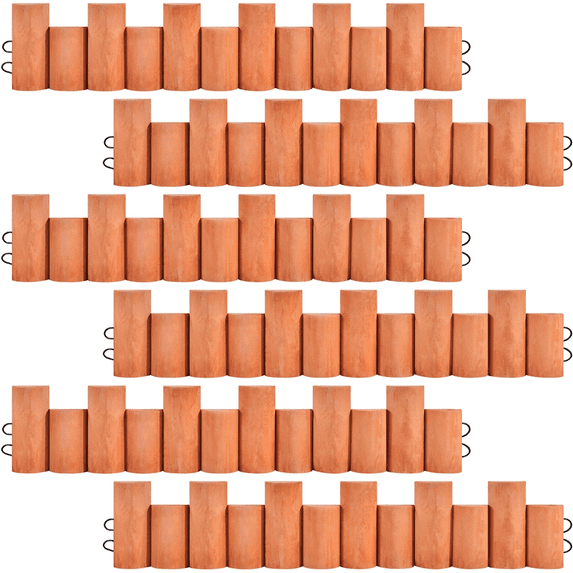 Topeakmart Set of 6 Outdoor Wooden Short Fence for Decorative Garden, Brown