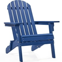 Topeakmart Solid Wood Folding Adirondack Chair for Patio, Blue