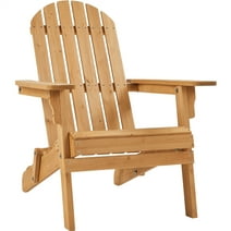 Topeakmart Solid Wood Folding Adirondack Chair for Patio, Brown