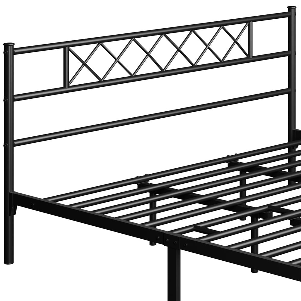 Topeakmart Twin Metal Bed Frame with Crisscross Headboard & Footboard