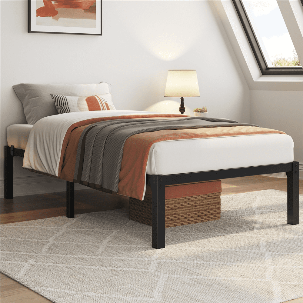 Topeakmart Twin Metal Platform Bed Frame with Heavy Duty Steel Slat