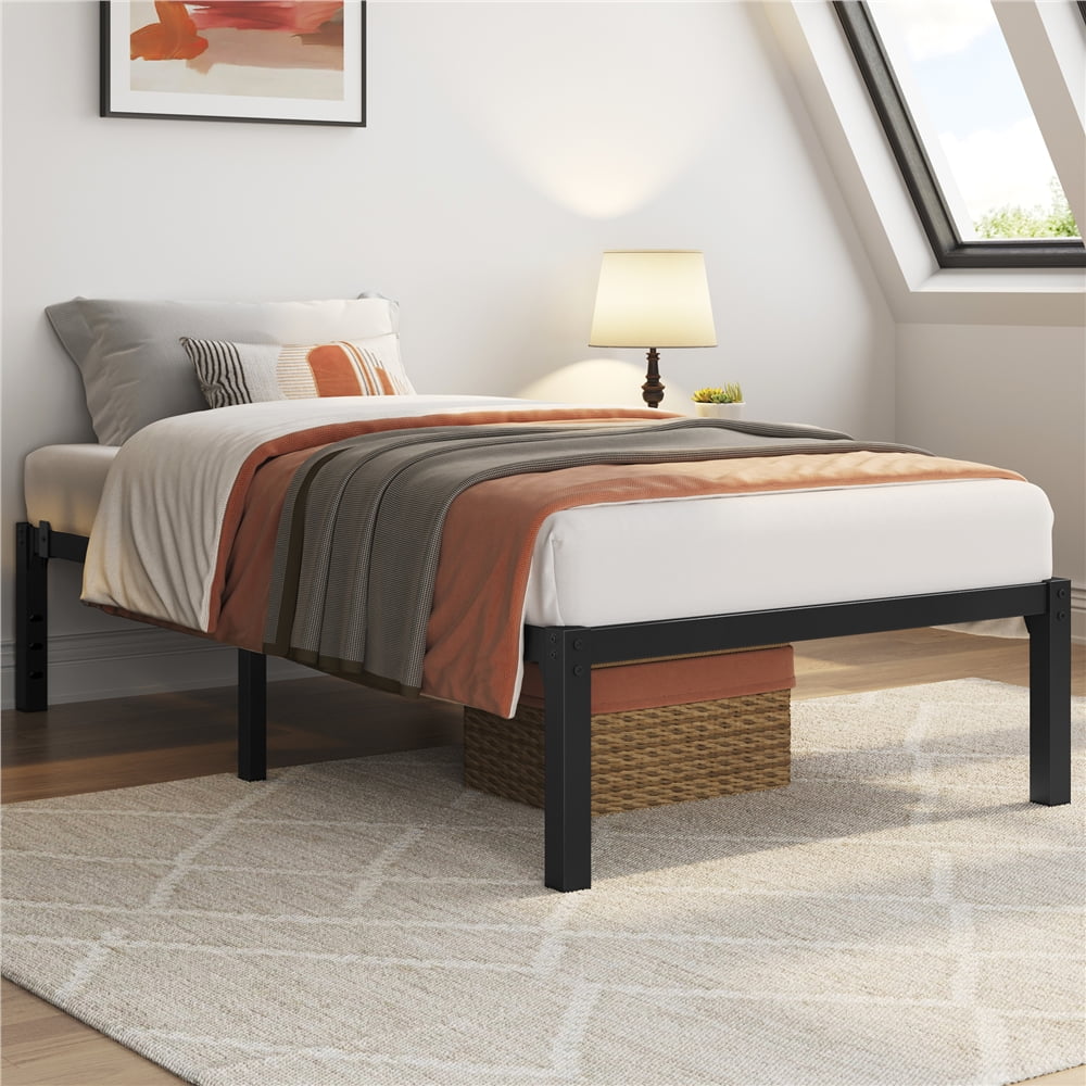 Topeakmart Twin XL Metal Platform Bed Frame with Heavy Duty Steel Slat