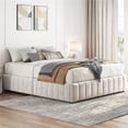 thumbnail image 1 of Yaheetech Queen Size Upholstered Bed Frame with 4 Storage Drawers, Beige, 1 of 7