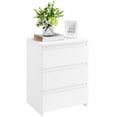 thumbnail image 1 of Topeakmart Vertical Wooden Nightstand with 3 Drawers for Bedroom, White, 1 of 6
