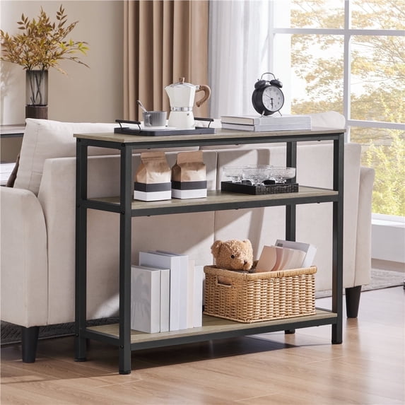 Yaheetech Vintage Sofa Side Table Console Table for Entryway Living Room, Gray