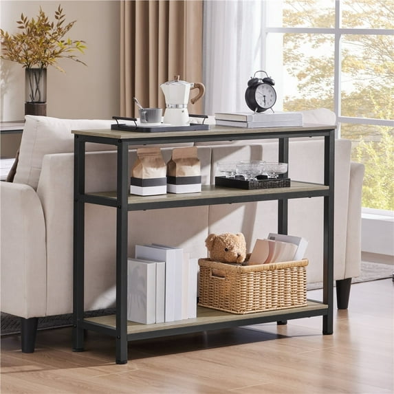 Topeakmart Vintage Sofa Side Table Console Table for Entryway Living Room, Gray