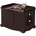 thumbnail image 1 of Yaheetech Wood Cat Litter Box Enclosure with Double Doors, Espresso, 1 of 9