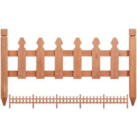 Yaheetech Wood picket fence for Garden, Brown